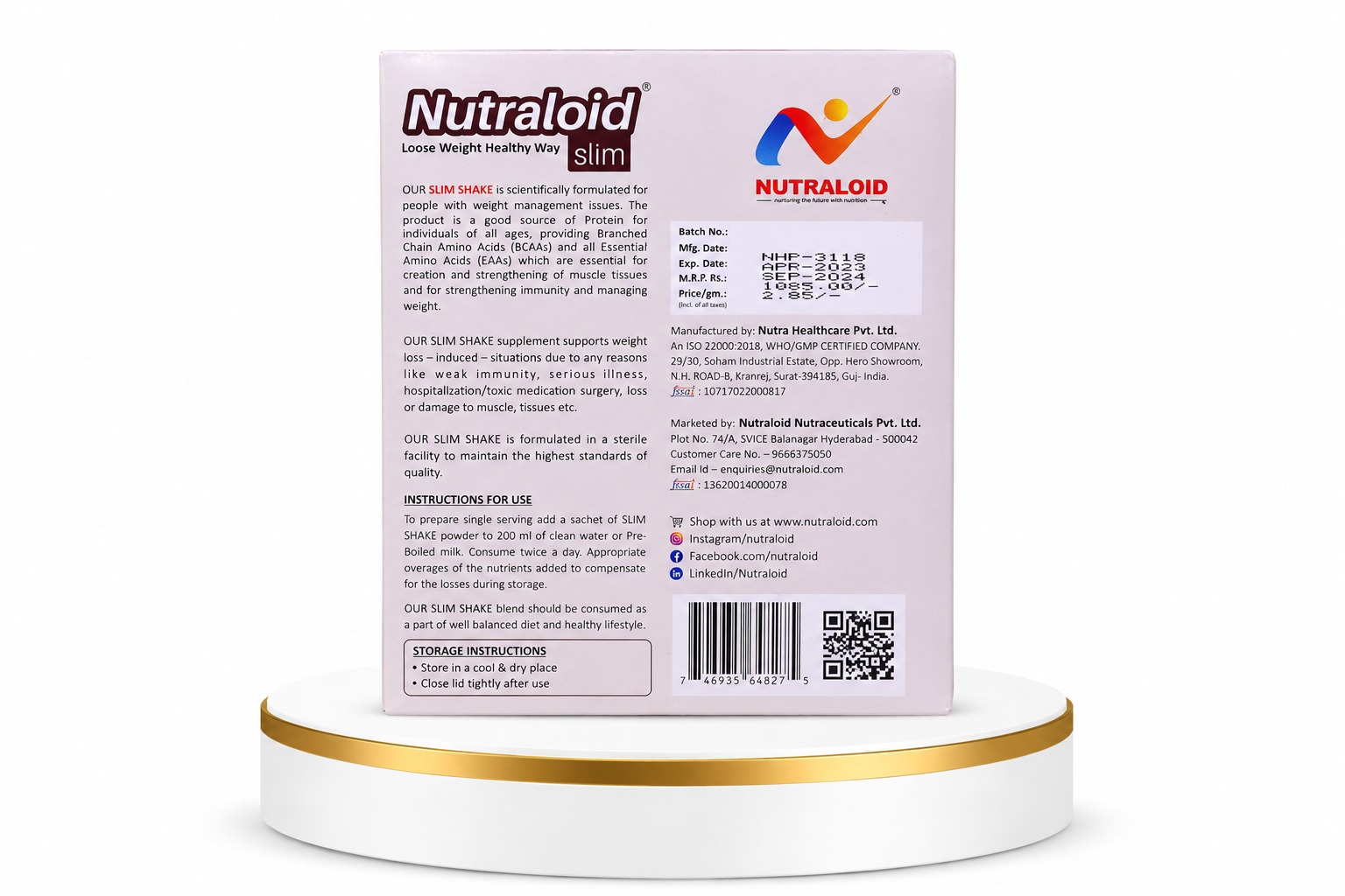 Nutraloid Slim Weight Loss Protein Powder (Chocolate) – Achieve Your Weight Management Goals Deliciously - Image 4